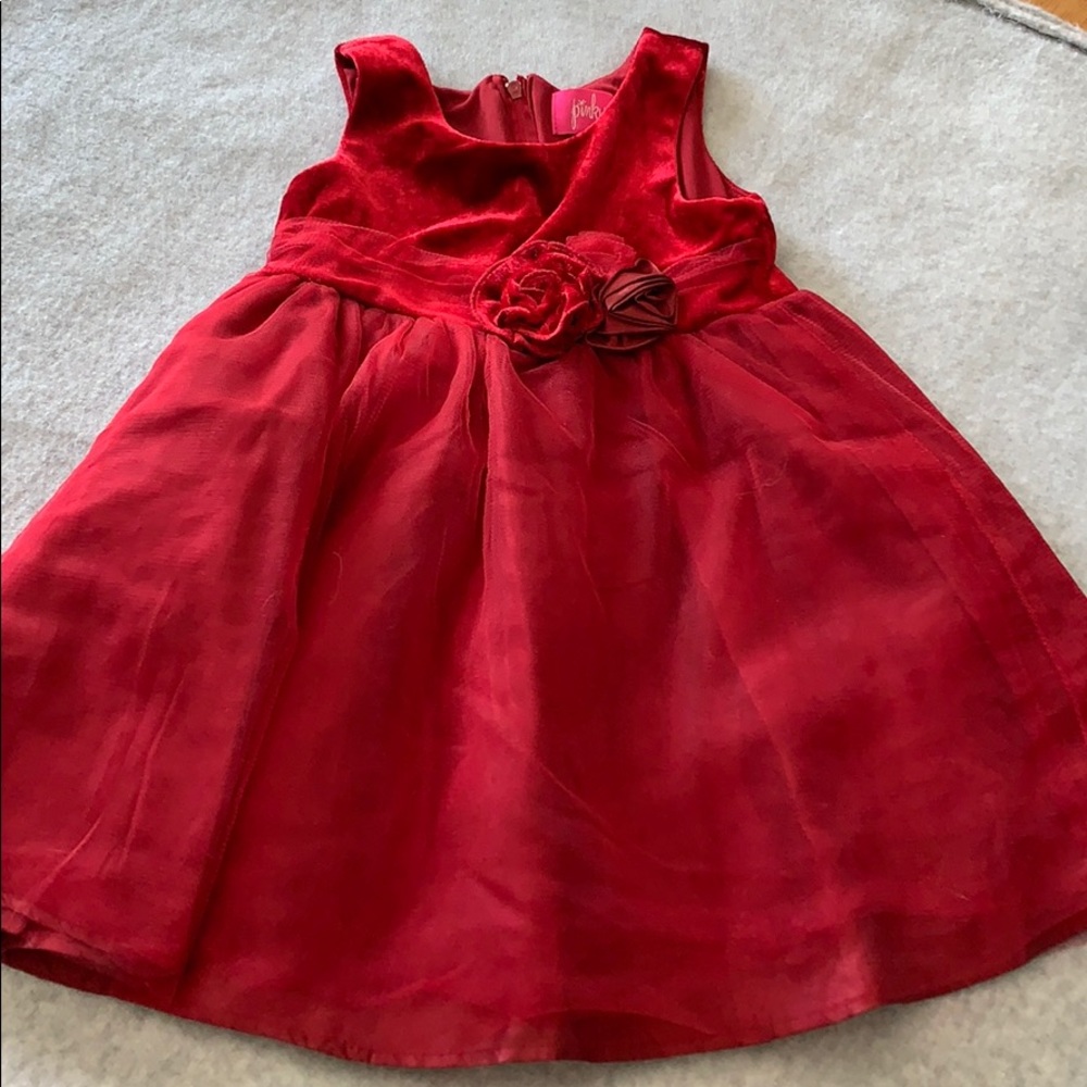 Burgundy red sateen dress